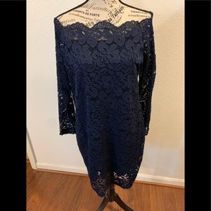 Off The Shoulder Lacey Blue Dress NWT Size XXL
